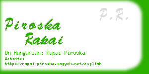 piroska rapai business card